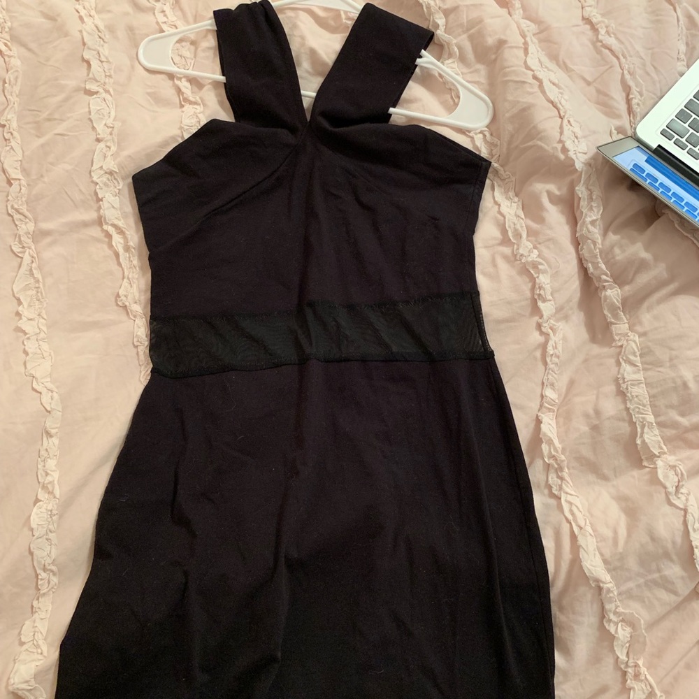 Black high neck ASOS dress